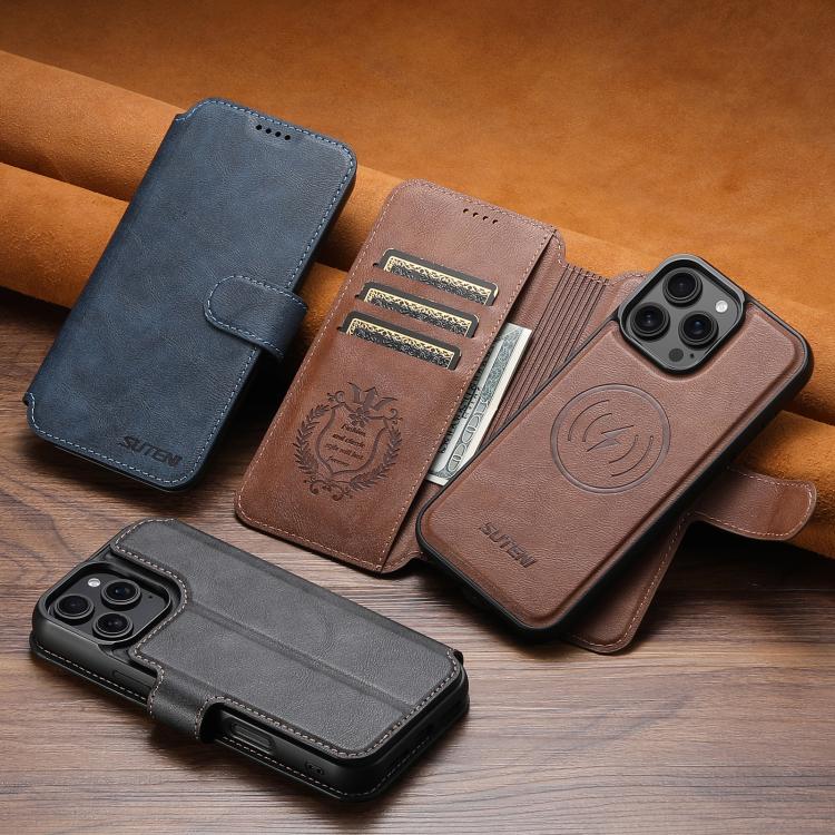 Suteni Q05 2-in-1 Multi-function Detachable Wallet MagSafe Phone Case, For iPhone 14 Pro, For iPhone 14 Pro Max, For iPhone 13 Pro Max, For iPhone 13 Pro, For iPhone 13, For iPhone 12, For iPhone 12 Pro Max, For iPhone 12 Pro