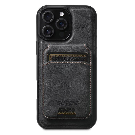 Suteni M5 Magnetic Card Bag MagSafe Leather Phone Case, For iPhone 14 Pro, For iPhone 14 Pro Max, For iPhone 13 Pro Max, For iPhone 13 Pro, For iPhone 13, For iPhone 12, For iPhone 12 Pro Max, For iPhone 12 Pro