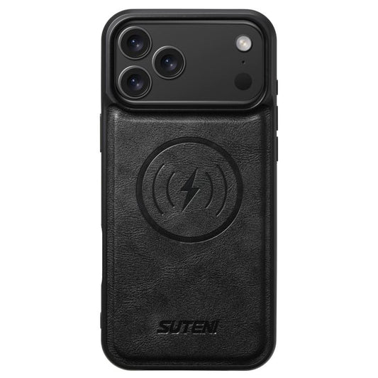 Suteni G5 Cowhide Leather MagSafe Magnetic Phone Case, For iPhone 17 Pro Max, For iPhone 17 Pro, For iPhone 17, For iPhone 17 Air, For iPhone 16 Pro Max, For iPhone 16 Pro, For iPhone 16 Plus, For iPhone 16
