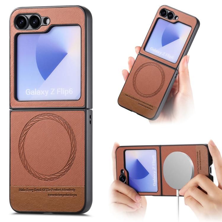 Twill Fabric Leather Skin Magnetic Back Phone Case