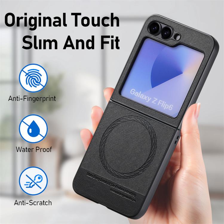 Twill Fabric Leather Skin Magnetic Back Phone Case