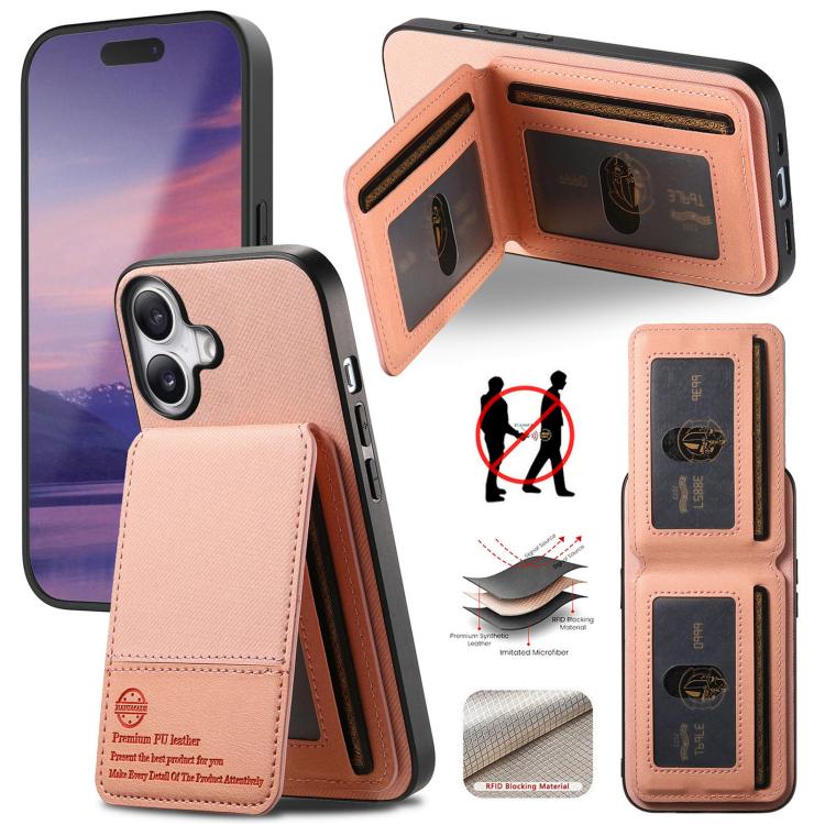 Twill Fabric Leather Vertical Flip RFID Card Bag Phone Case