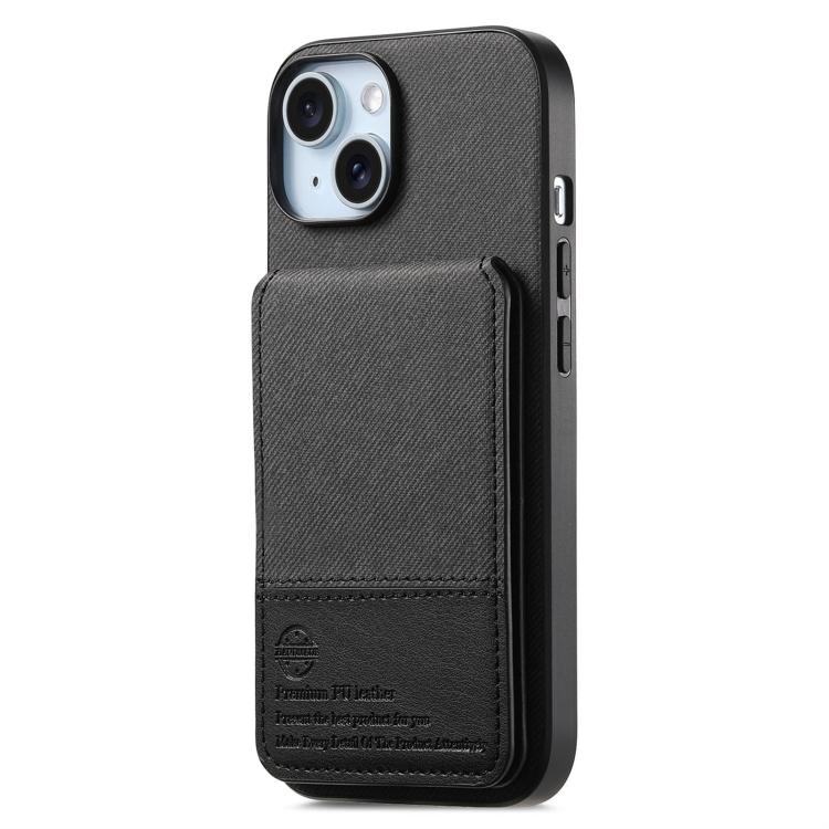 Twill Fabric Leather Vertical Flip RFID Card Bag Phone Case