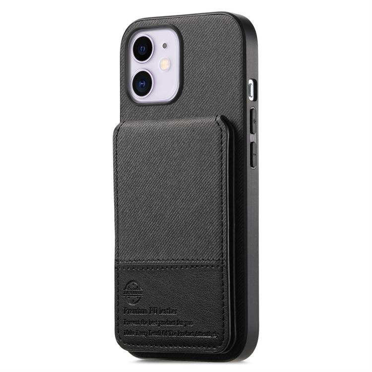 Twill Fabric Leather Vertical Flip RFID Card Bag Phone Case