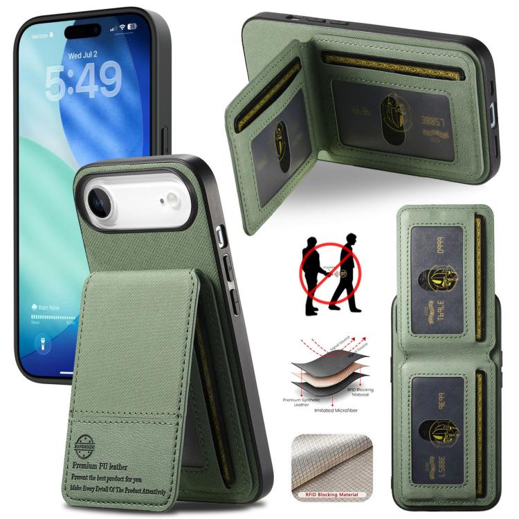 Twill Fabric Leather Vertical Flip RFID Card Bag Phone Case