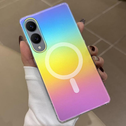 Frosted Color-plated Gradient MagSafe Phone Case, For Samsung Galaxy S25 Edge 5G, For Samsung Galaxy S25 5G, For Samsung Galaxy S25+ 5G, For Samsung Galaxy S25 Ultra 5G, For Samsung Galaxy S24 FE 5G, For Samsung Galaxy S24 Ultra 5G���������������������...