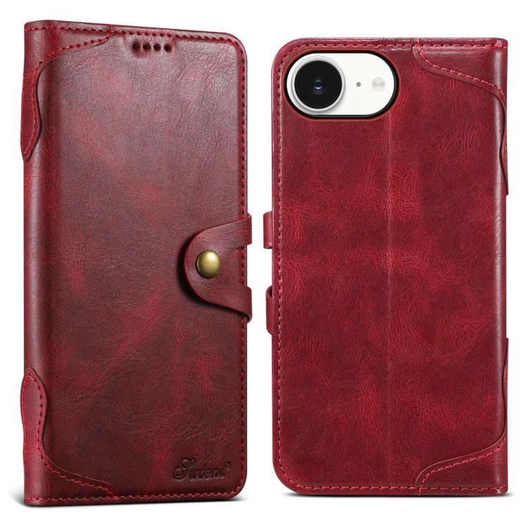 Suteni Q-03 Oil Wax Magnetic Clasp Leather Phone Case, For iPhone 16e, For iPhone 16 Pro Max, For iPhone 16 Pro, For iPhone 16 Plus, For iPhone 16, For iPhone 15 Pro Max