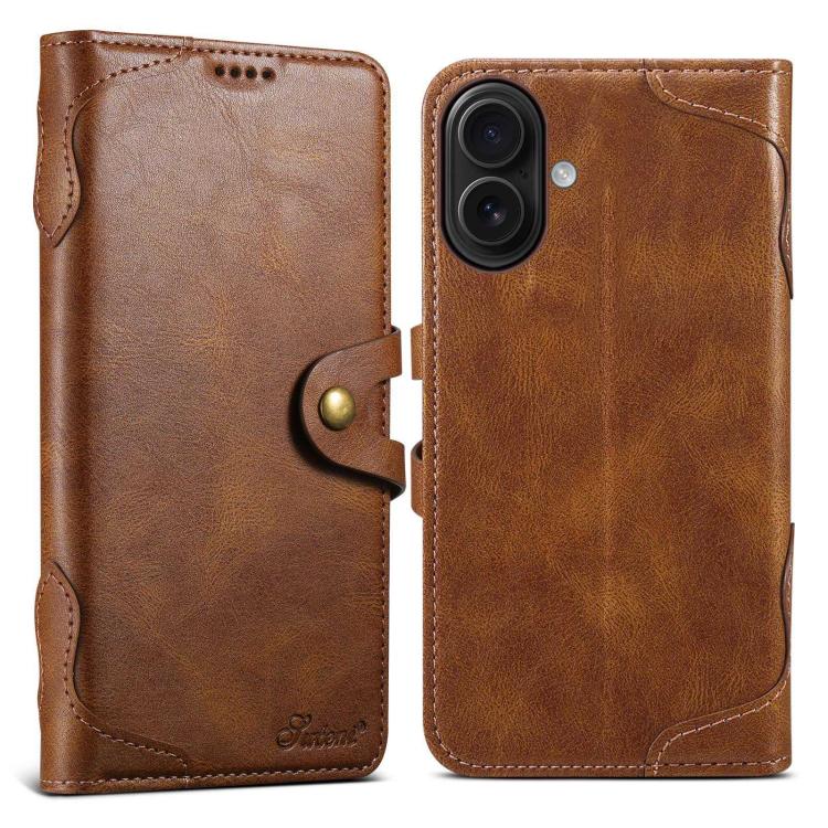 Suteni Q-03 Oil Wax Magnetic Clasp Leather Phone Case, For iPhone 16e, For iPhone 16 Pro Max, For iPhone 16 Pro, For iPhone 16 Plus, For iPhone 16, For iPhone 15 Pro Max