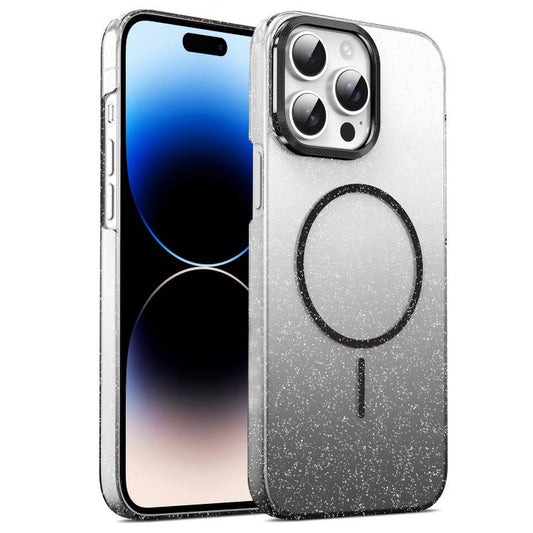 Gold Diamond Glitter Gradient MagSafe Shockproof Phone Case, For iPhone 14 Pro Max, For iPhone 13 Pro Max, For iPhone 13 Pro, For iPhone 13