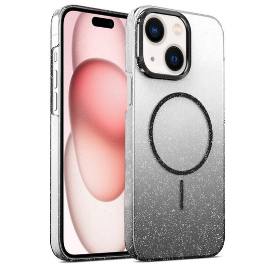 Gold Diamond Glitter Gradient MagSafe Shockproof Phone Case, For iPhone 15, For iPhone 14 Plus, For iPhone 14, For iPhone 14 Pro