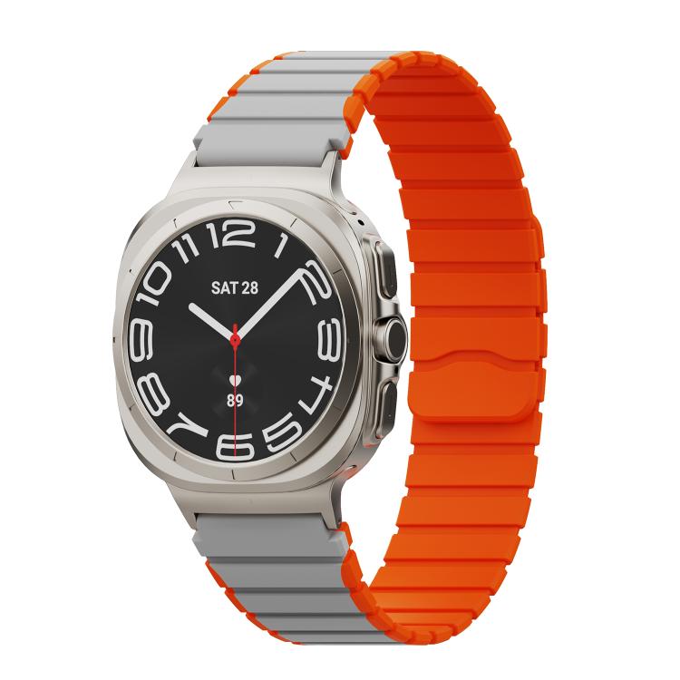 Magnetic Two Color Silicone Watch Band, For Samsung Galaxy Watch Ultra 47mm