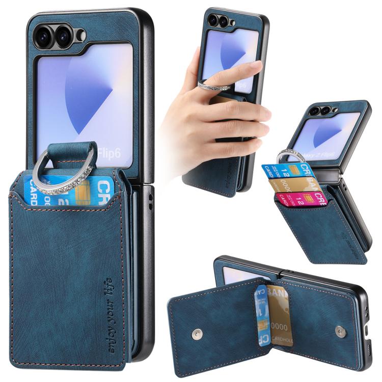Retro Leather Ring Vertical Flip Wallet Phone Case