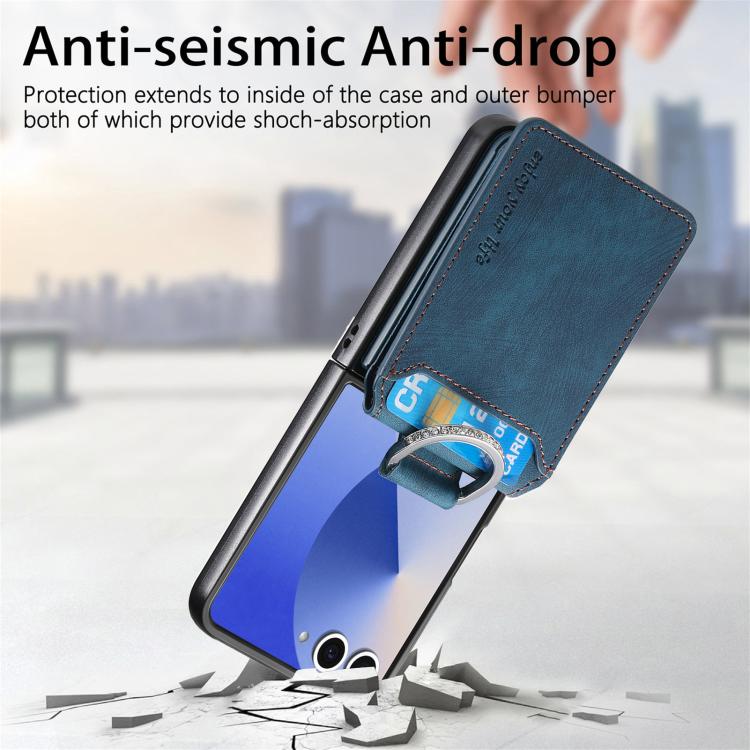 Retro Leather Ring Vertical Flip Wallet Phone Case