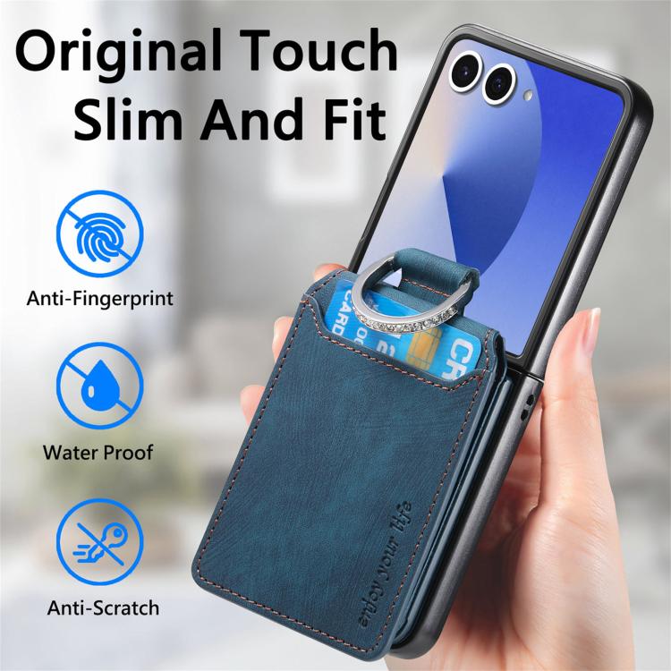 Retro Leather Ring Vertical Flip Wallet Phone Case