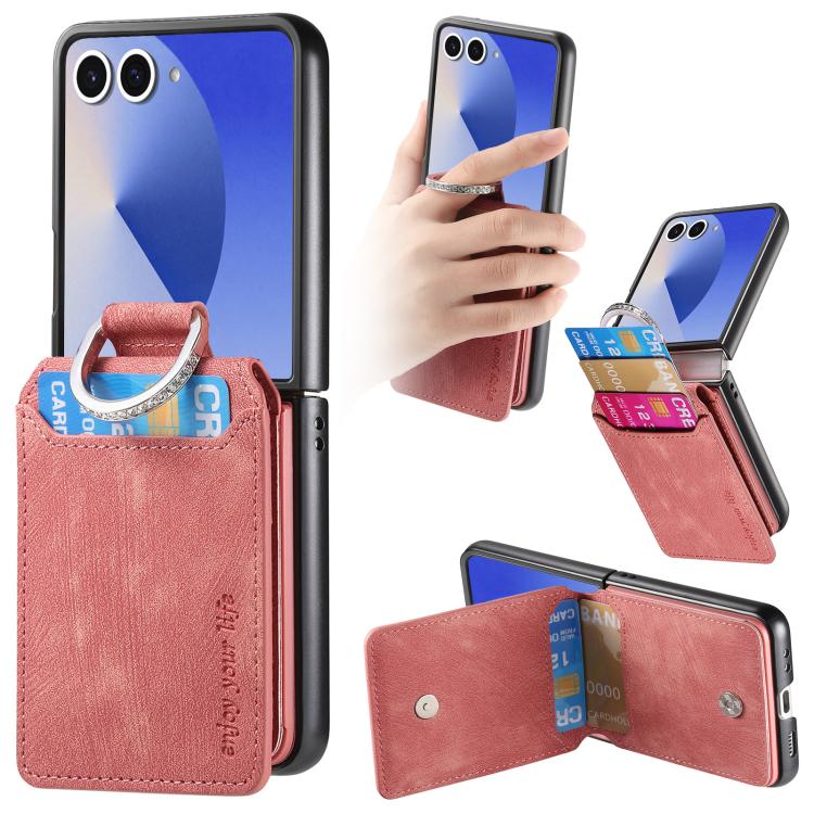 Retro Leather Ring Vertical Flip Wallet Phone Case