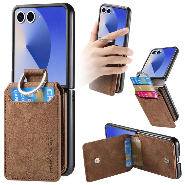 Retro Leather Ring Vertical Flip Wallet Phone Case