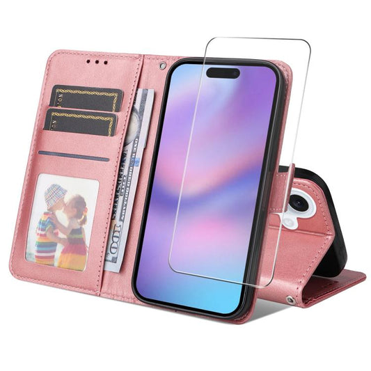 ENKAY Card Wallet Calf Texture Leather Phone Case with Thickened Glue No White Edge Film, For iPhone 16, For iPhone 15 Pro Max, For iPhone 15 Pro, For iPhone 15 Plus
