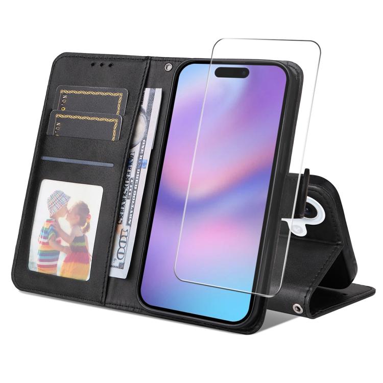 ENKAY Card Wallet Calf Texture Leather Phone Case with Thickened Glue No White Edge Film, For iPhone 16, For iPhone 15 Pro Max, For iPhone 15 Pro, For iPhone 15 Plus