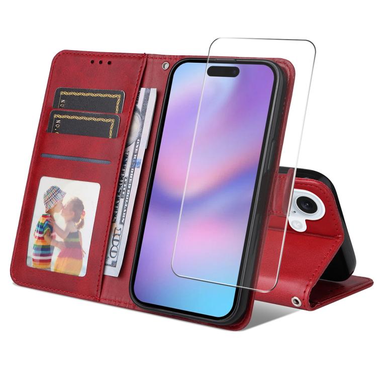 ENKAY Card Wallet Calf Texture Leather Phone Case with Thickened Glue No White Edge Film, For iPhone 16, For iPhone 15 Pro Max, For iPhone 15 Pro, For iPhone 15 Plus