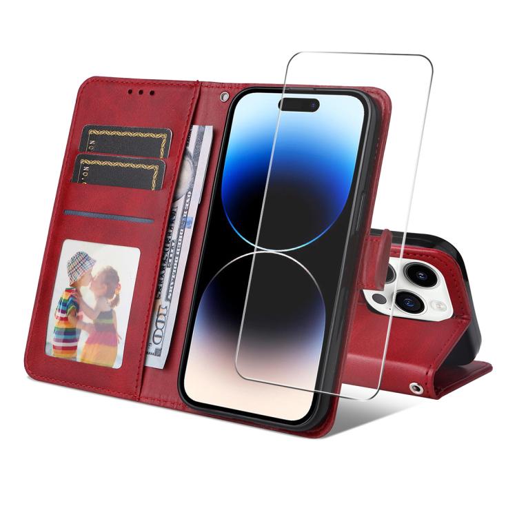 ENKAY Card Wallet Calf Texture Leather Phone Case with Thickened Glue No White Edge Film, For iPhone 16, For iPhone 15 Pro Max, For iPhone 15 Pro, For iPhone 15 Plus