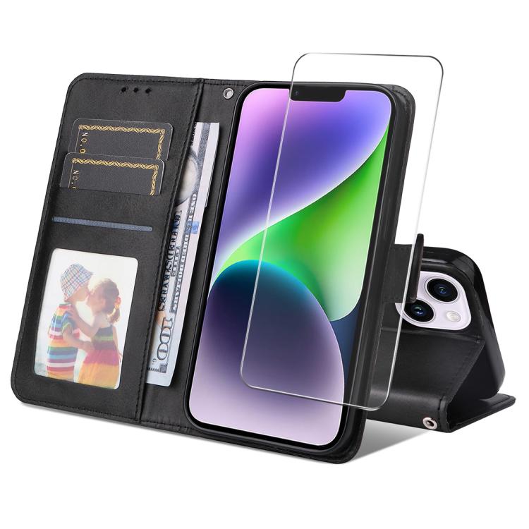 ENKAY Card Wallet Calf Texture Leather Phone Case with Thickened Glue No White Edge Film, For iPhone 16, For iPhone 15 Pro Max, For iPhone 15 Pro, For iPhone 15 Plus