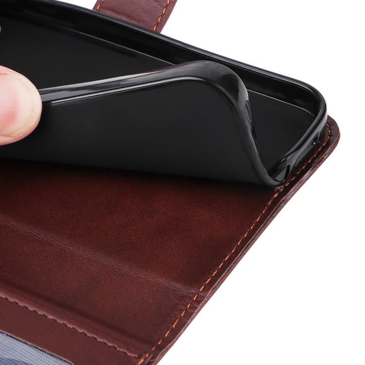 ENKAY Card Wallet Calf Texture Leather Phone Case with Thickened Glue No White Edge Film, For iPhone 15