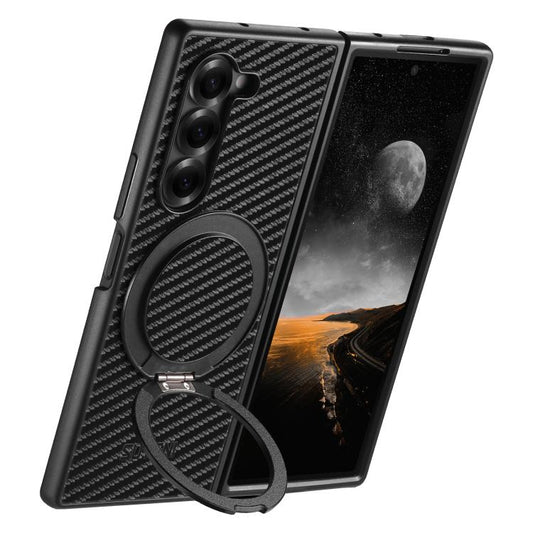Suteni G3 Carbon Fiber Leather 360 Rotation Holder MagSafe Phone Case