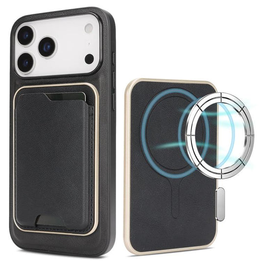 Kalebol Slim MagSafe Ring Magnetic Card Bag Leather Phone Case, For iPhone 17 Pro Max, For iPhone 17 Pro, For iPhone 17, For iPhone 17 Air