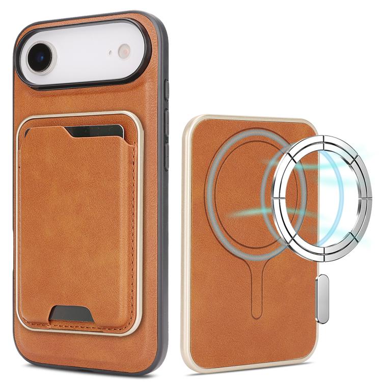 Kalebol Slim MagSafe Ring Magnetic Card Bag Leather Phone Case, For iPhone 17 Pro Max, For iPhone 17 Pro, For iPhone 17, For iPhone 17 Air