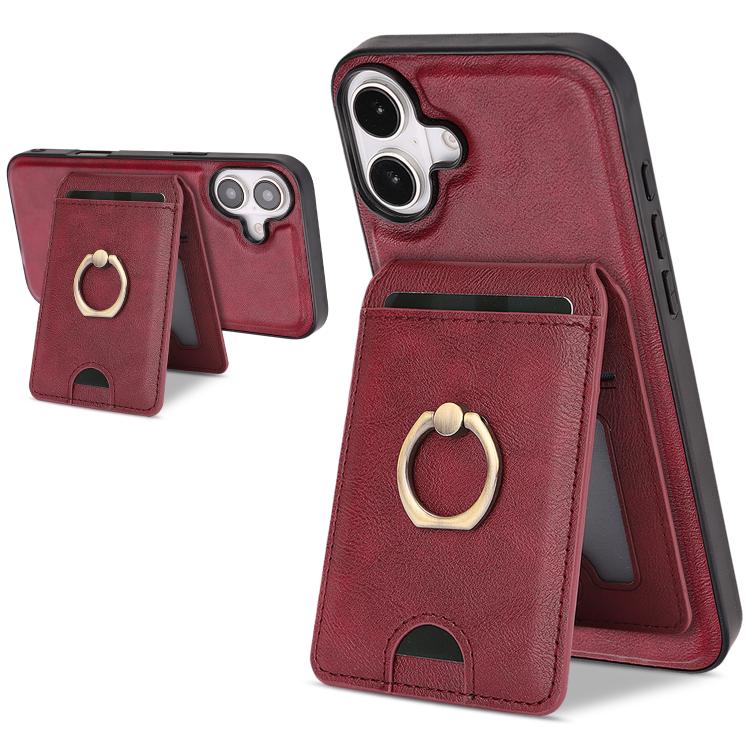Kalebol Strong MagSafe Ring Magnetic Card Bag Holder Leather Phone Case, For iPhone 17 Pro Max, For iPhone 17 Pro, For iPhone 17, For iPhone 17 Air