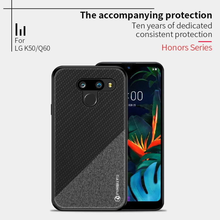 PINWUYO Hong Series Anti-fall TPU+ Chemical Fiber Cloth Protective Cover for, LG K50 / Q60, LG G8 / G8 ThinQ