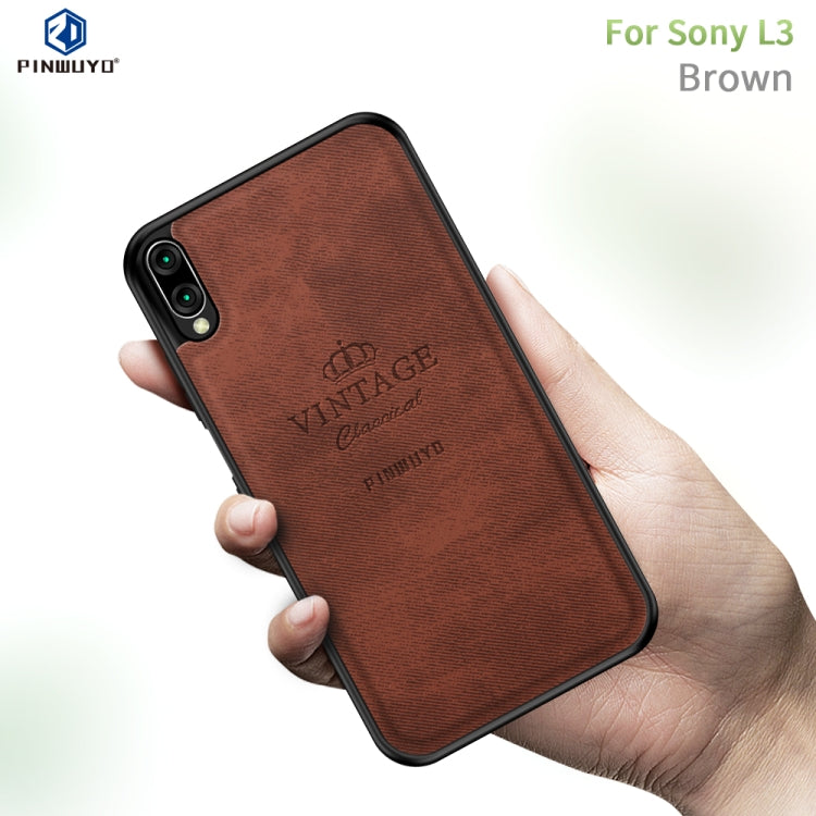 PINWUYO Shockproof Waterproof Full Coverage TPU + PU cloth+Anti-shock cotton Protective Case  for, Sony Xperia 10 Plus / XA3 Ultra, Sony Xperia L3