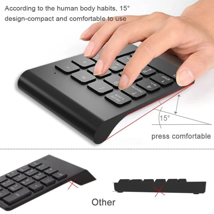 18 Keys 2.4GHz Mini USB Numeric Keypad, Wireless Black