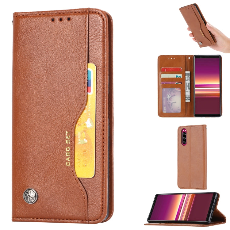 For Sony Xperia 5 Knead Skin Texture Horizontal Flip Leather Case with Photo Frame & Holder & Card Slots & Wallet, For Sony Xperia 5