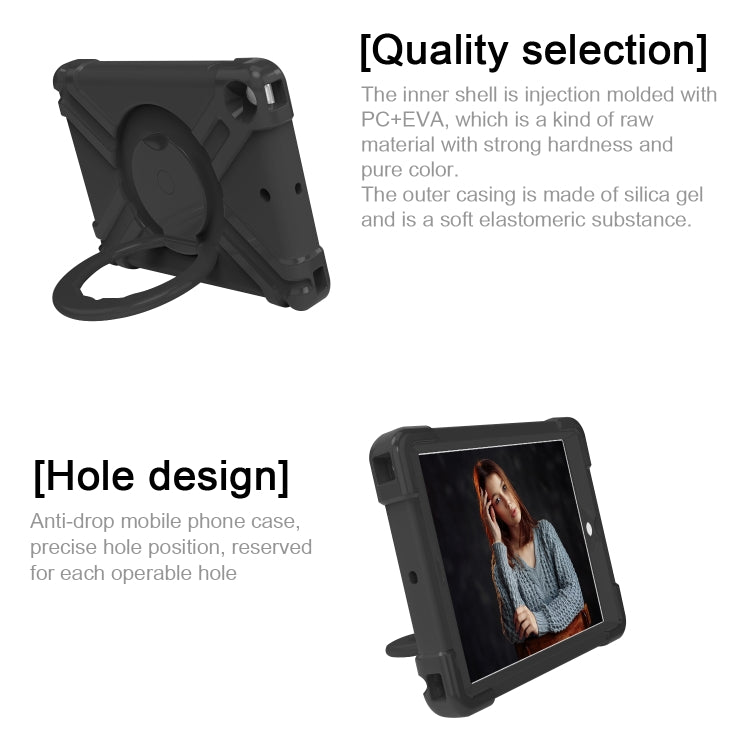 EVA + PC Flat Protective Shell with 360 ° Rotating Bracket, For iPad 10.2