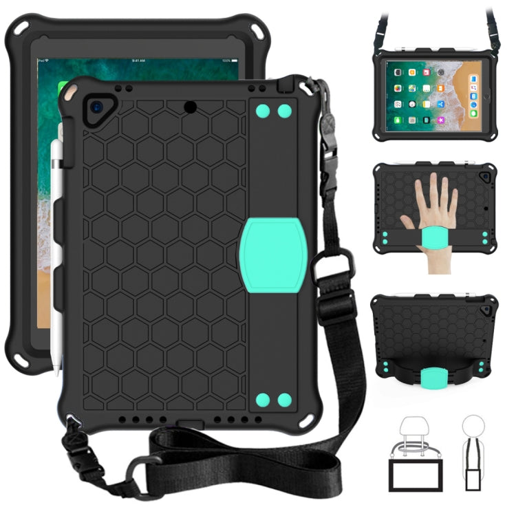 Honeycomb Design EVA + PC Four Corner Anti Falling Flat Protective Shell With Straps, For iPad 9.7 2017/2018