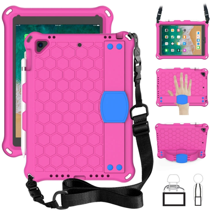 Honeycomb Design EVA + PC Four Corner Anti Falling Flat Protective Shell With Straps, For iPad 9.7 2017/2018