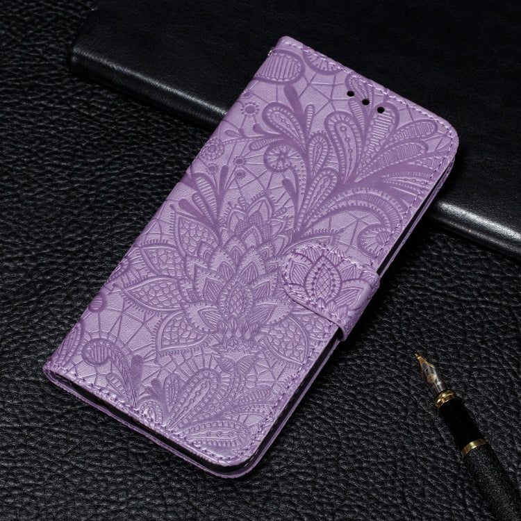 Lace Flower Embossing Pattern Horizontal Flip Leather Case with Holder & Card Slots & Wallet & Photo Frame & Lanyard, For Galaxy A21, For Moto One Hyper, For Moto G8 Power, For LG K40S, For LG K50S