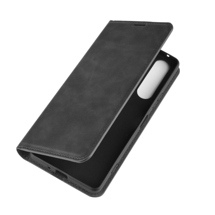 For Sony Xperia 1 II Retro-skin Business Magnetic Suction Leather Case with Holder & Card Slots & Wallet, For Sony Xperia 1 II