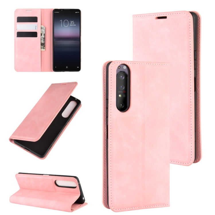 For Sony Xperia 1 II Retro-skin Business Magnetic Suction Leather Case with Holder & Card Slots & Wallet, For Sony Xperia 1 II