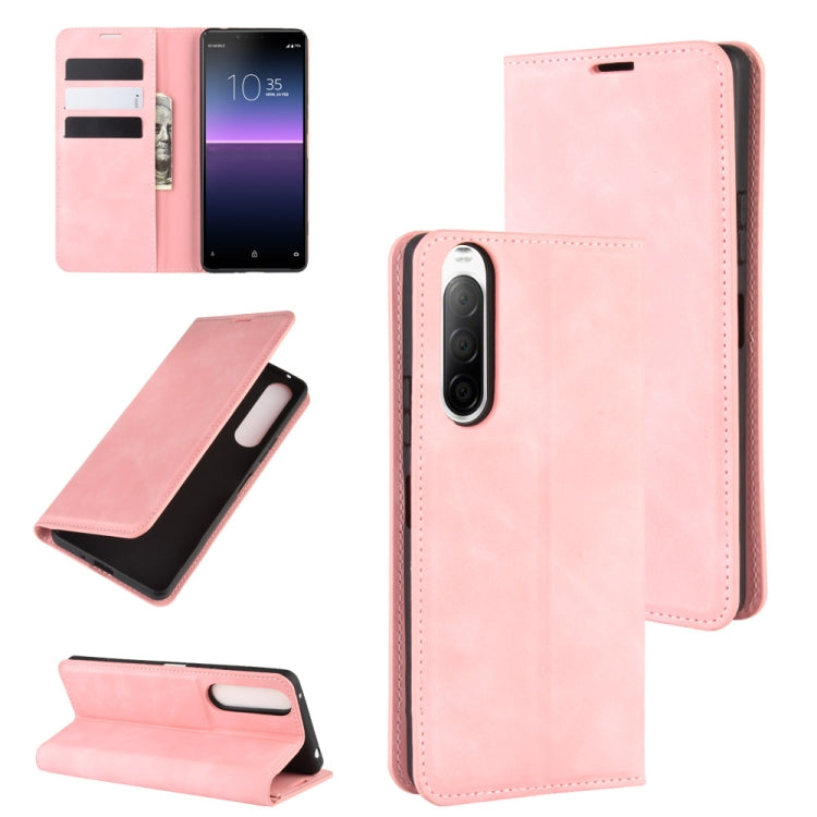 For Sony Xperia 10 II Retro-skin Business Magnetic Suction Leather Case with Holder & Card Slots & Wallet, For Sony Xperia 10 II