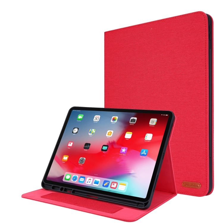 Horizontal Flip TPU + Fabric PU Leather Protective Case with Name Card Clip, For iPad Pro 12.9(2020)