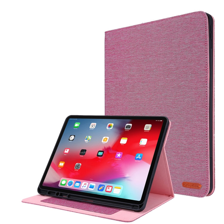 Horizontal Flip TPU + Fabric PU Leather Protective Case with Name Card Clip, For iPad Pro 12.9(2020)