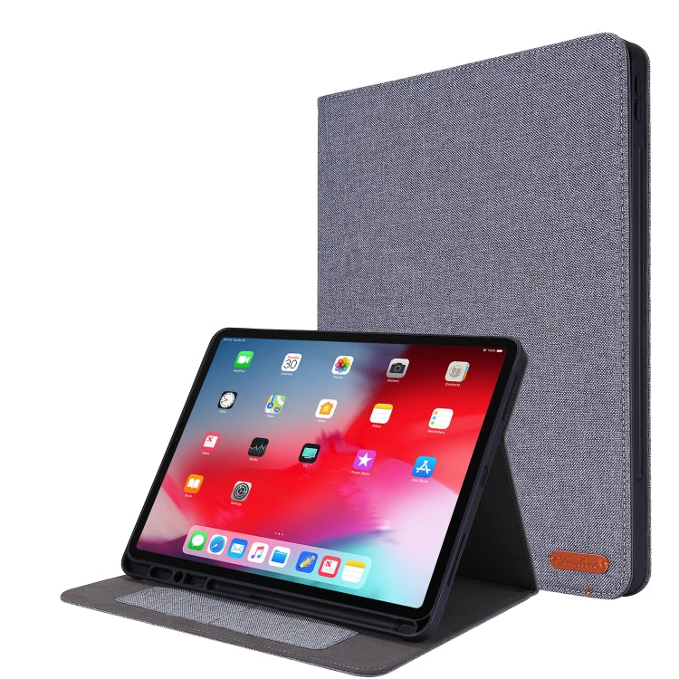 Horizontal Flip TPU + Fabric PU Leather Protective Case with Name Card Clip, For iPad Pro 12.9(2020)