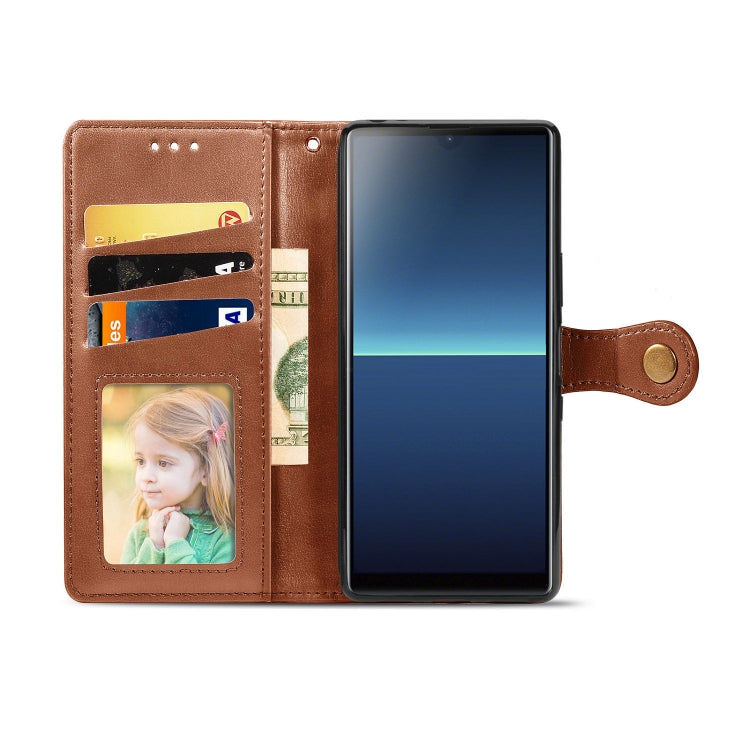 For Sony Xperia L4 Retro Solid Color Leather Buckle Phone Case with Lanyard & Photo Frame & Card Slot & Wallet & Stand Function, For Sony Xperia L4