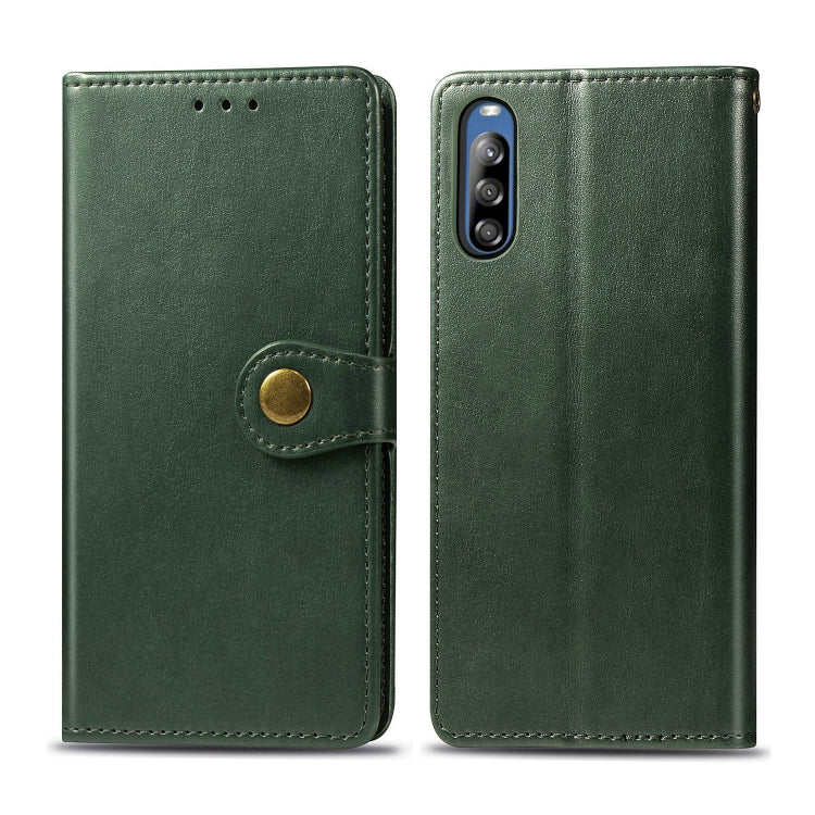 For Sony Xperia L4 Retro Solid Color Leather Buckle Phone Case with Lanyard & Photo Frame & Card Slot & Wallet & Stand Function, For Sony Xperia L4