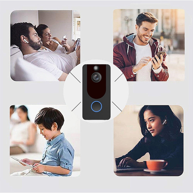 V7 1080P Full HD Weather Resistant WiFi Security Home Monitor Intercom Smart Phone Video Doorbell, Support Two-way Audio, PIR Motion Detection, Night Vision