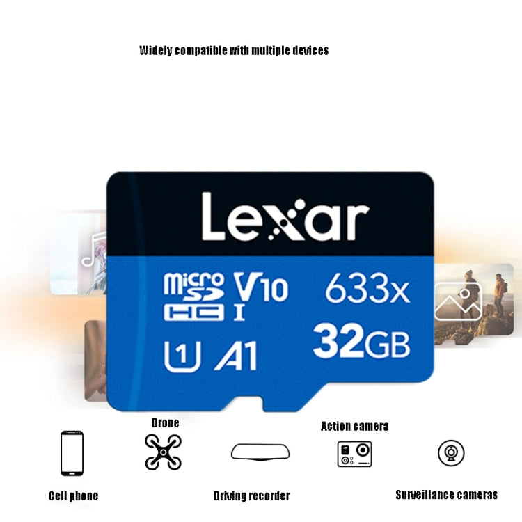 Lexar 633x 32GB High-speed Mobile Phone Memory TF Card Driving Recorder Memory Card, 32GB