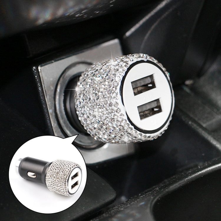 Diamond Car Dual USB Fast Charge Mobile Phone Safety Hammer Charger, Fast