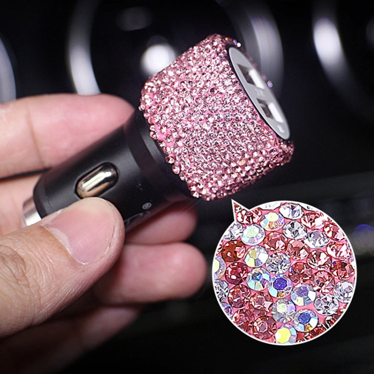 Diamond Car Dual USB Fast Charge Mobile Phone Safety Hammer Charger, Fast